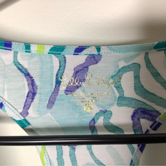 < Lilly Pulitzer Floral/Bird Print Racerback Tank Top > - Picture 3 of 5
